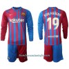 Conjunto (Camiseta+Pantalón Corto) Manga Larga FC Barcelona Kun Agüero 19 Primera Equipación 2021/22 - Niño